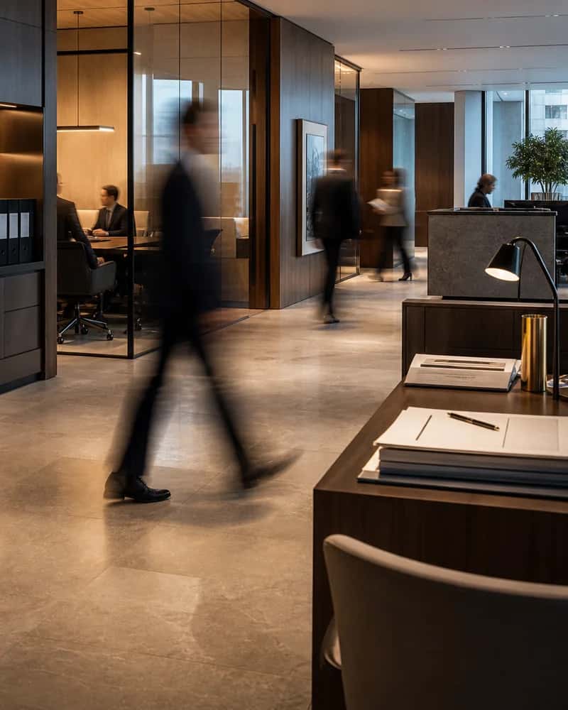 Services financiers operators shown in their working environment